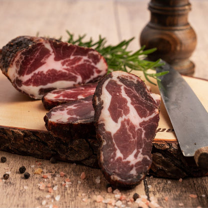 Schweinehals - Coppa

English translation:
Pork neck - Coppa